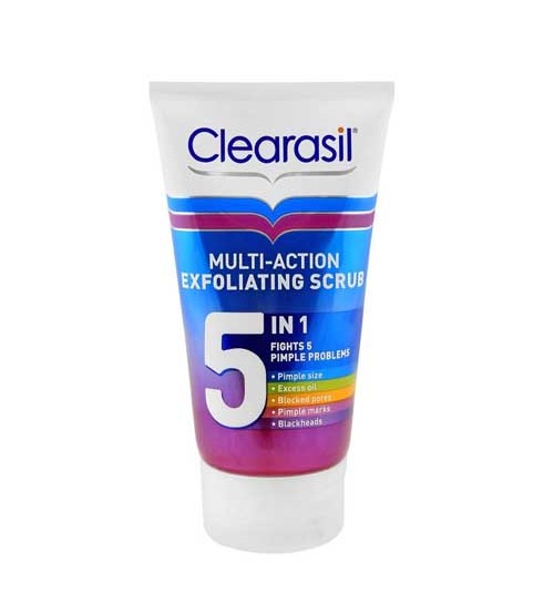 Clearasil Multi-Action 5-In-1 Exfoliating Scrub Fights 5 Pimple Problems 150ml